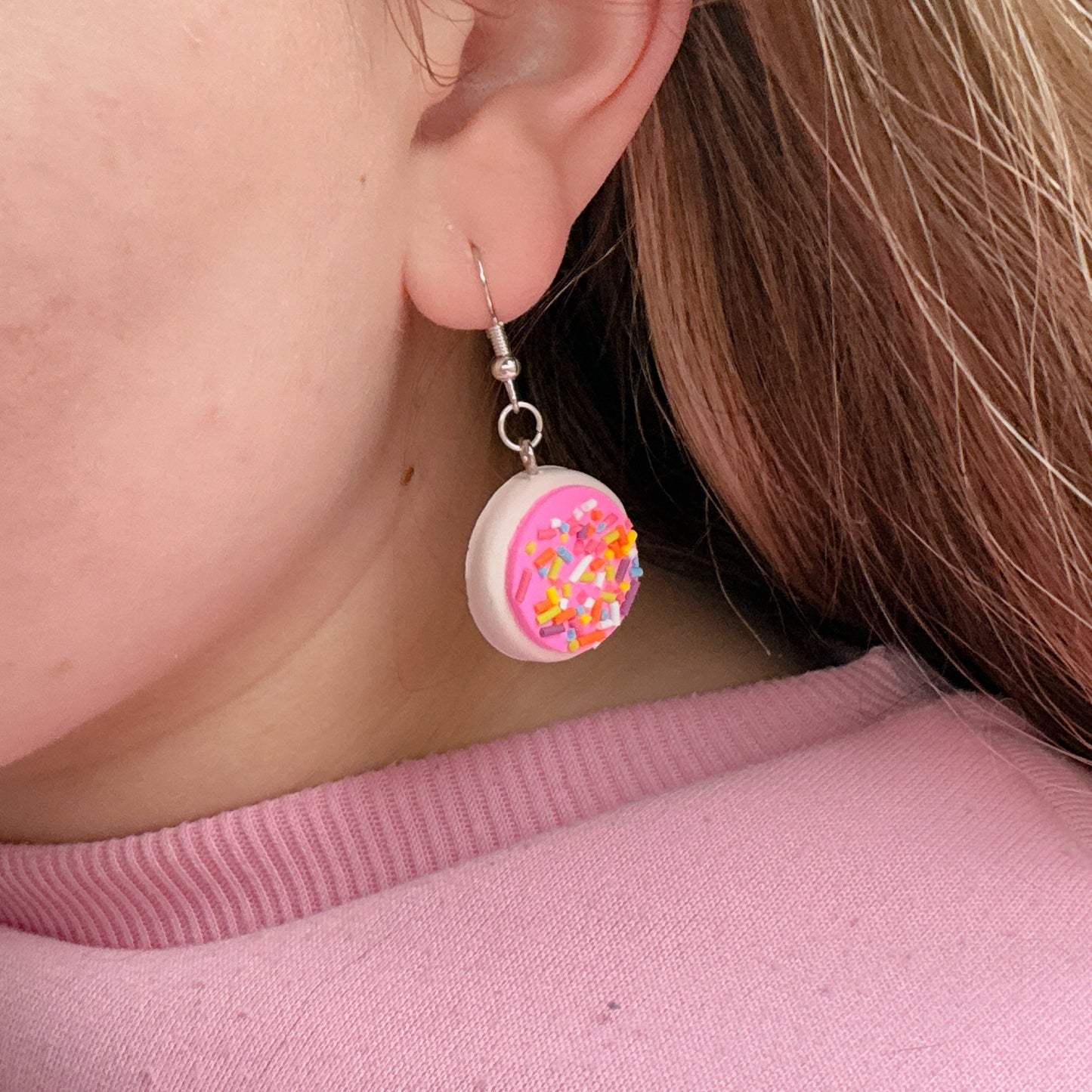Pink Sugar Cookie Earrings