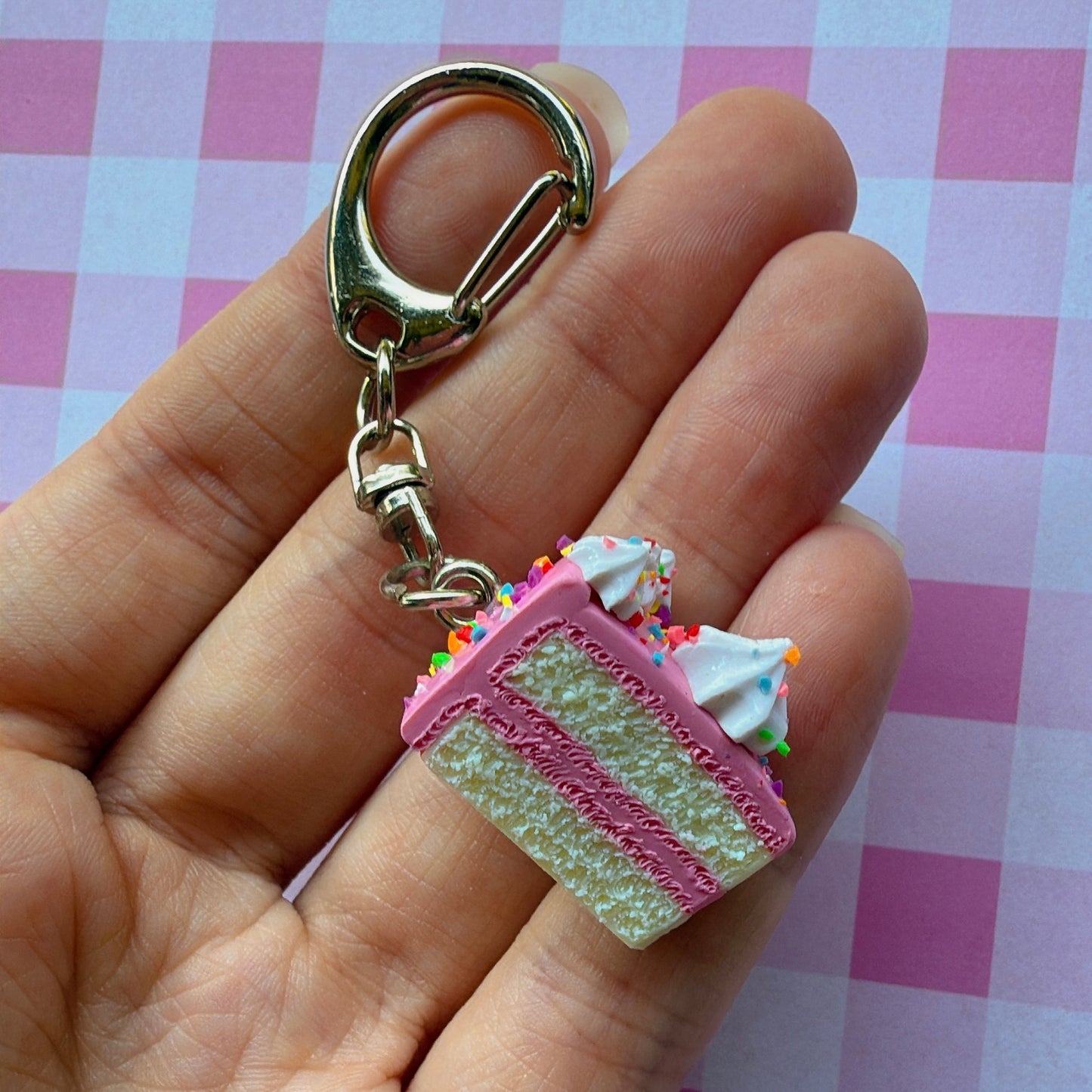 Pink Cake Keychain