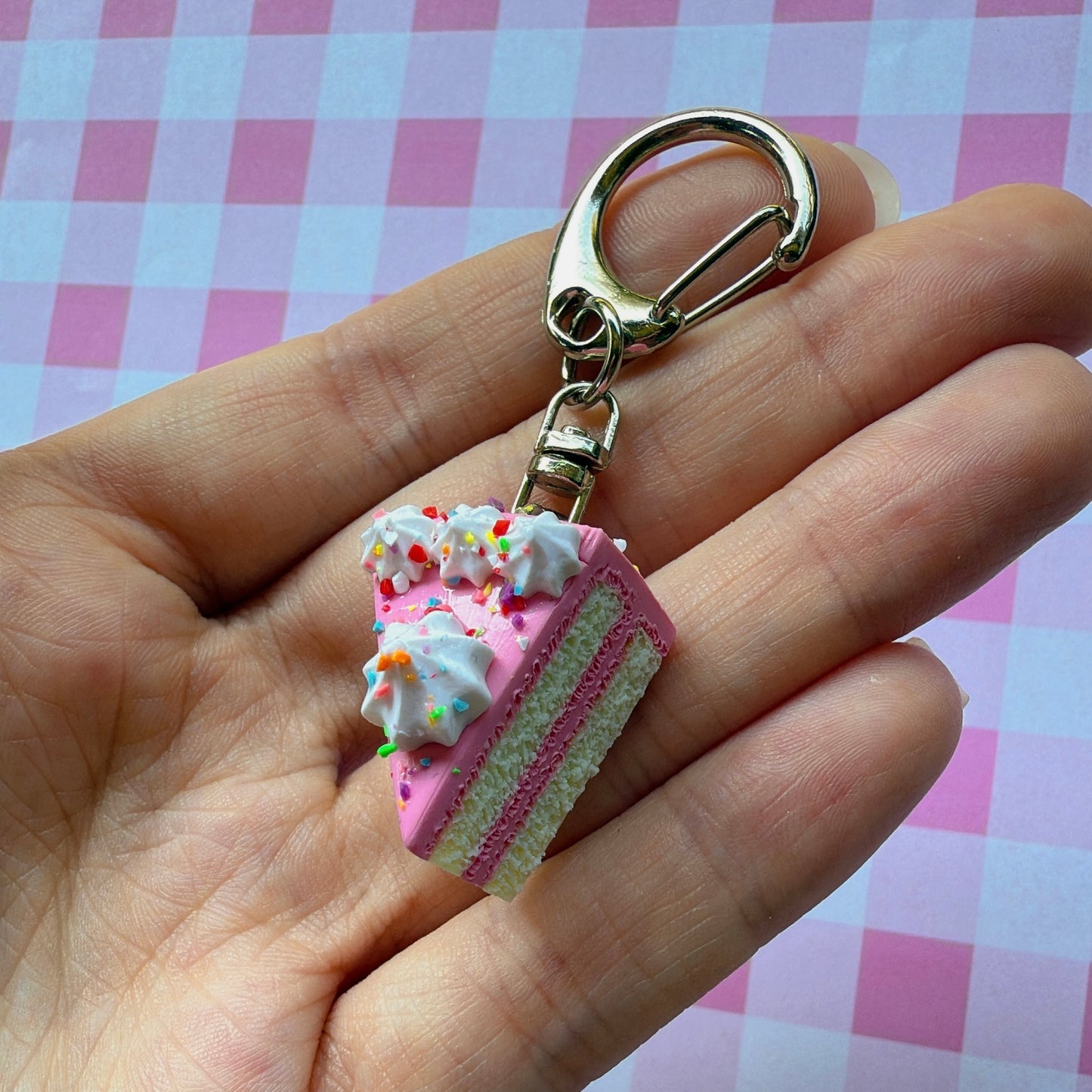 Pink Cake Keychain