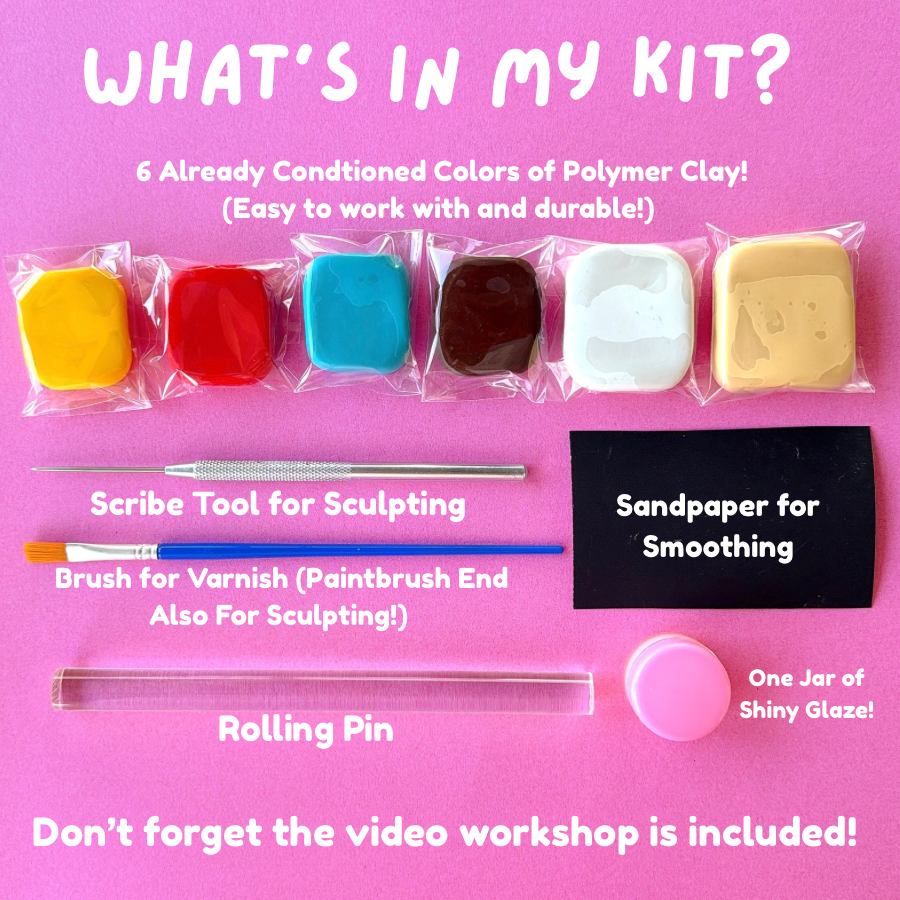 DIY Worry Stone Making Kit- Polymer Clay Sculpting Activity & Workshop For Beginners