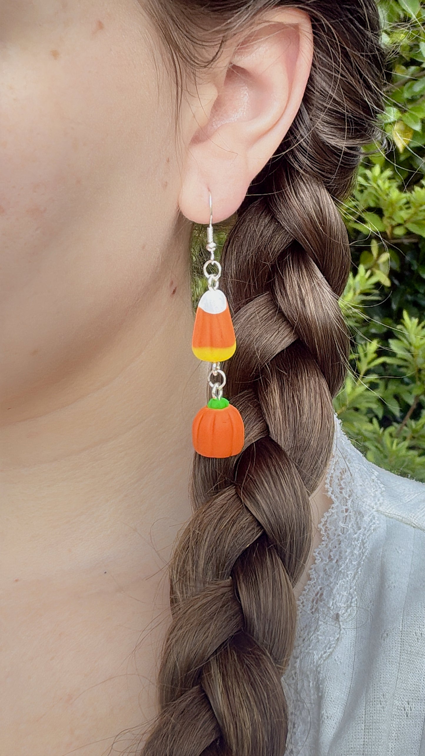 Candy Corn & Pumpkin Dangle Earrings