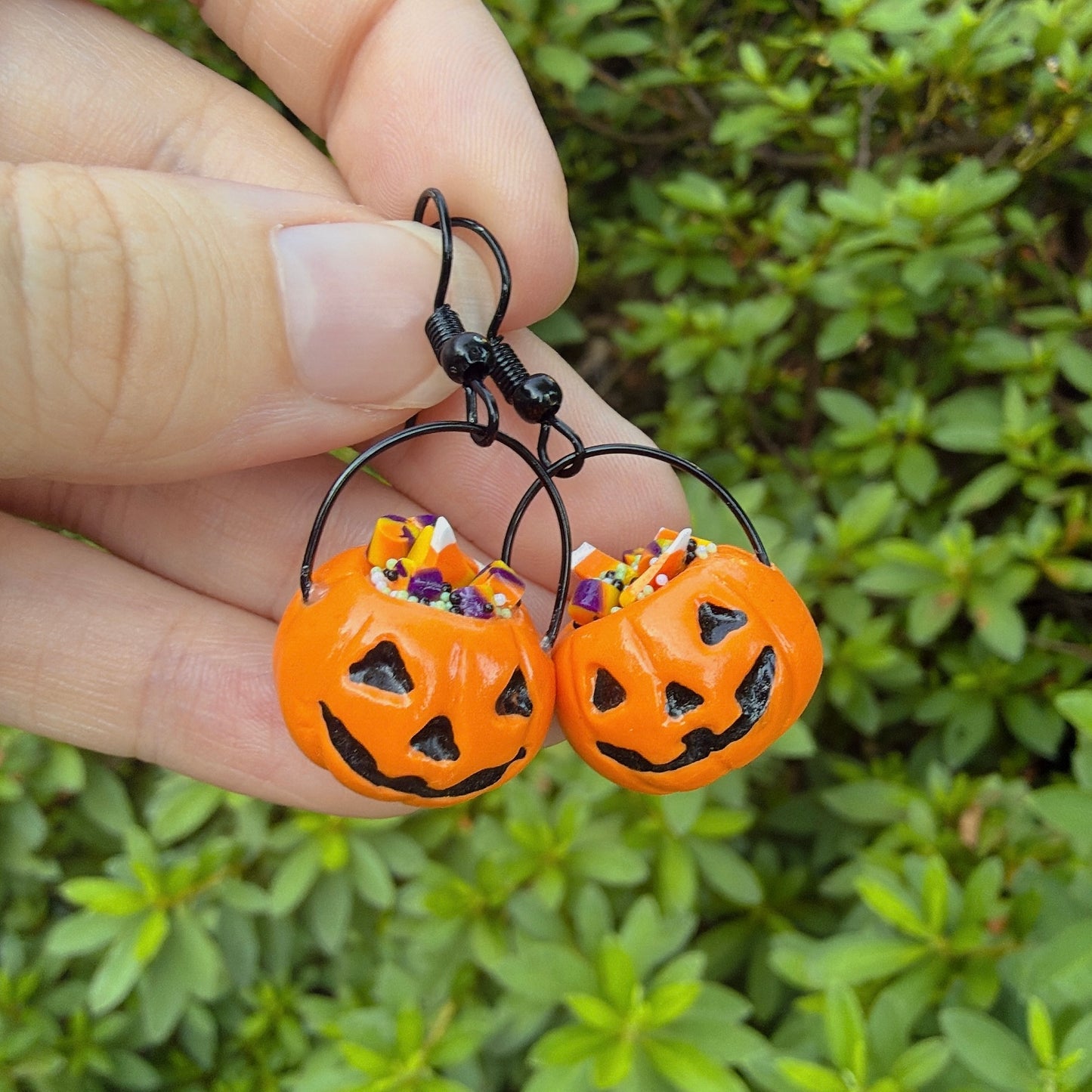 Pumpkin Candy Bucket Earrings