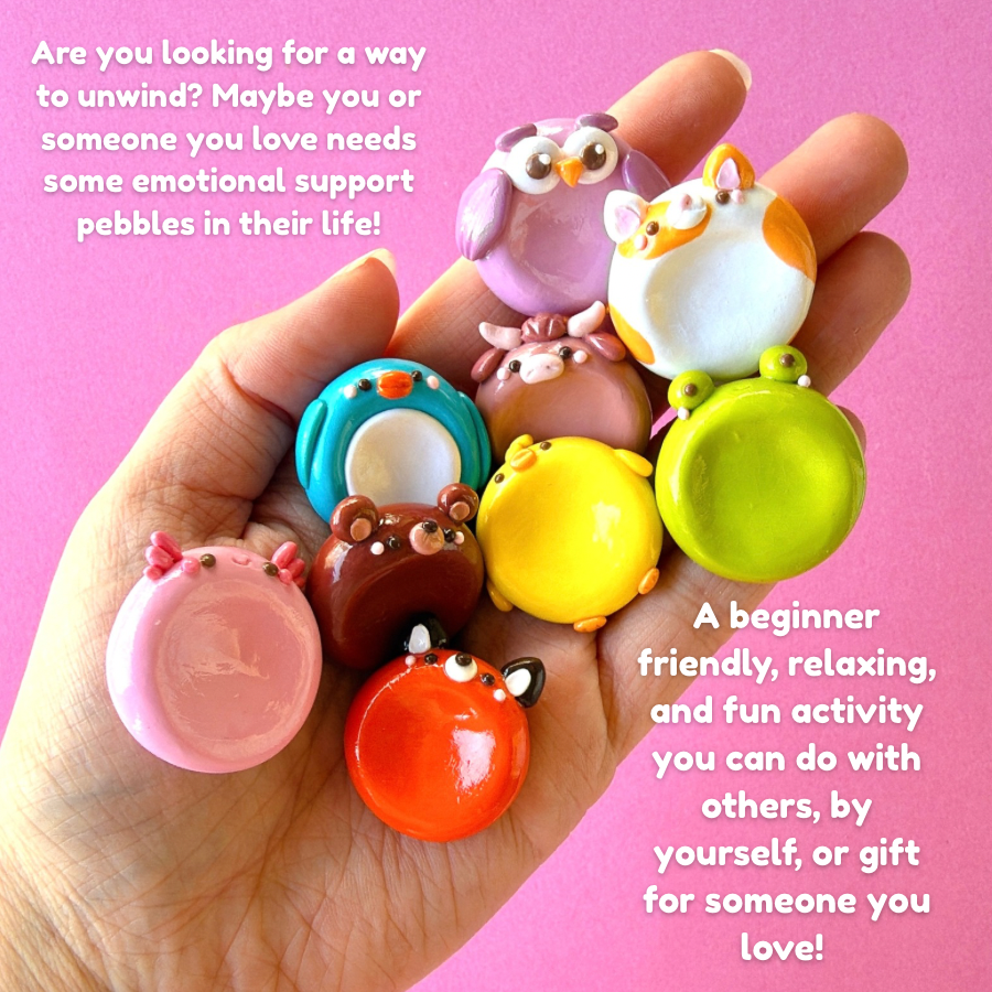 DIY Worry Stone Making Kit- Polymer Clay Sculpting Activity & Workshop For Beginners