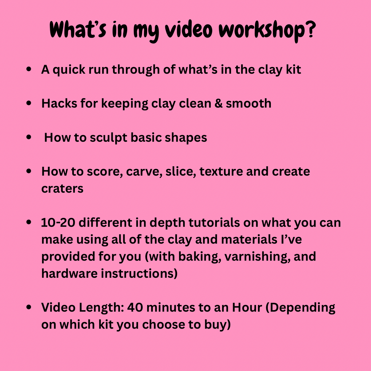 Polymer Clay Beginner Kits (Digital Workshop Included)