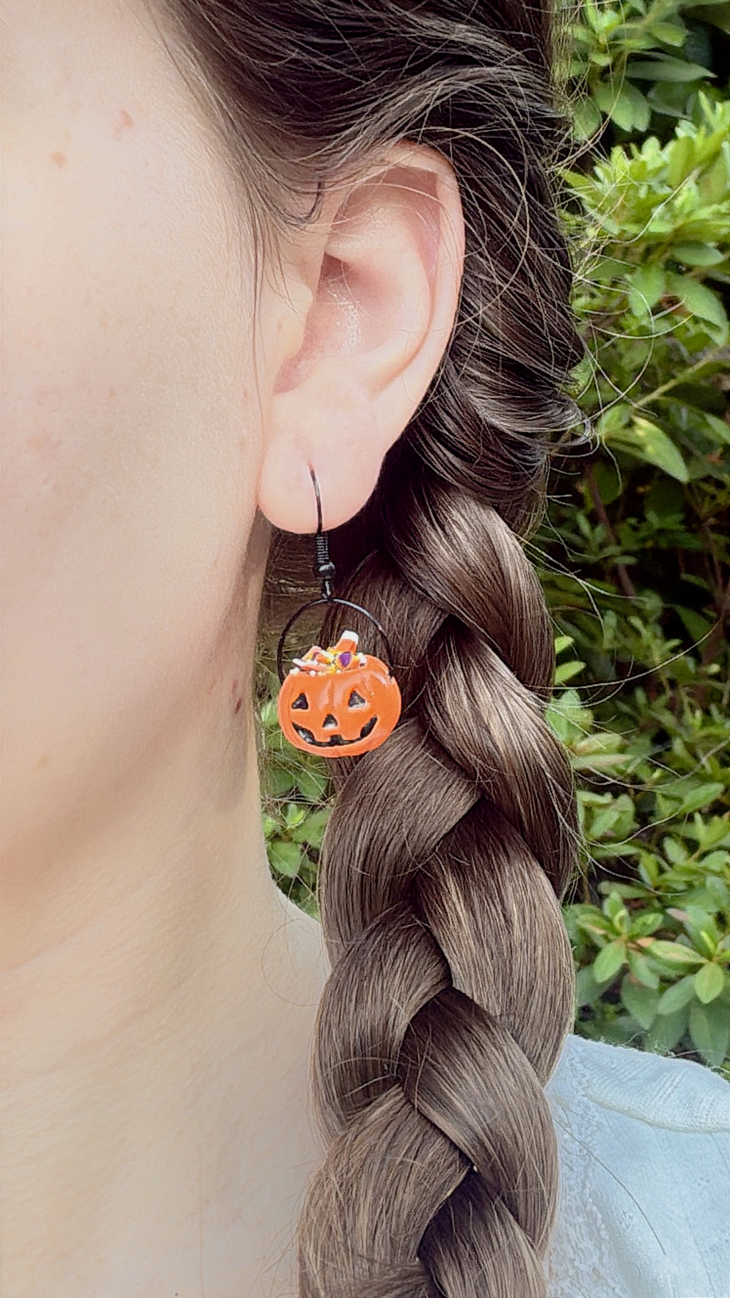 Pumpkin Candy Bucket Earrings