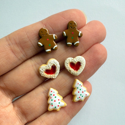 Christmas Cookie Stud Earrings