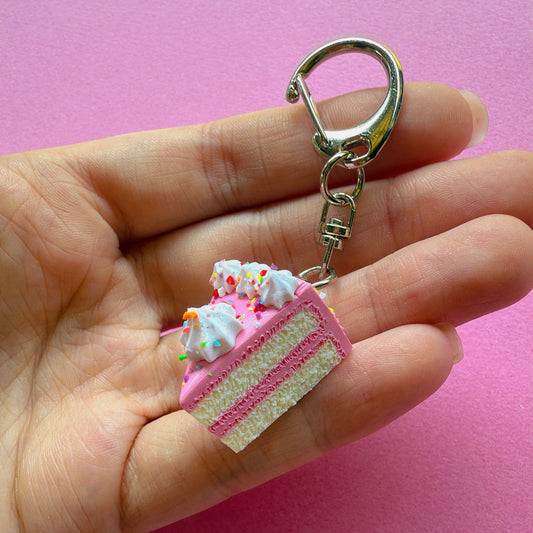 Pink Cake Keychain