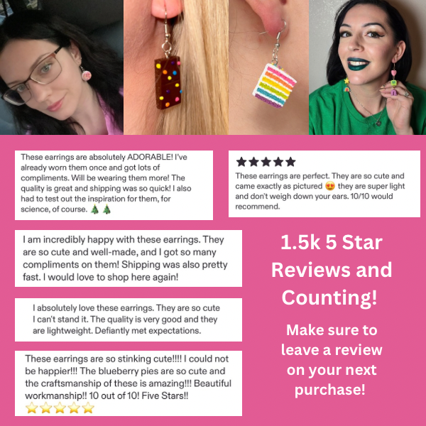 Rainbow Cake Earrings- Handmade Polymer Clay Dessert Jewelry